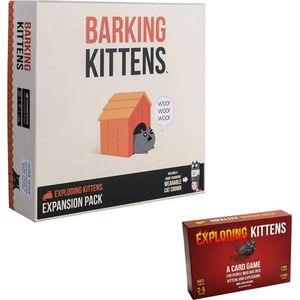 Exploding kittens kaartspel + UITGEBREIDE VERSIE met extra spel Barking kittens - Leuk kaart spel - Minimaal 7 jaar - 2 tot 5 spelers - Katten - Amusement - Gezin spel