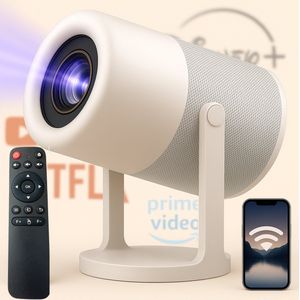 Beamer Samorite 4K - Projector – Mini Beamer - Full HD 1920×1080 Autofocus – 150 inch Scherm – Ingebouwde Speaker – Incl. HDMI, Afstandsbediening & Batterijen