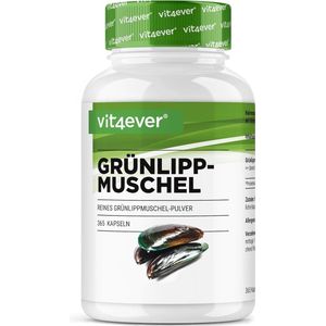 Groenlipmossel - 365 Capsules - Premium - 600 mg - 100% Groenlipmosselpoeder uit Nieuw-Zeeland