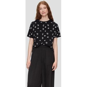 Qs Women-T-shirt--99A1 GREY/BLACK-Maat XS