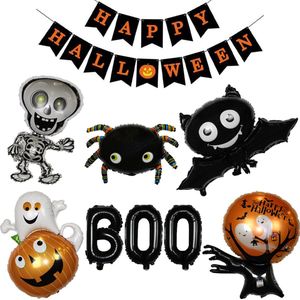 Halloween Versiering Slingers Halloween Decoratie Vlaggenlijn Helium Ballonnen Feest Versiering XL formaat – 7 Stuks