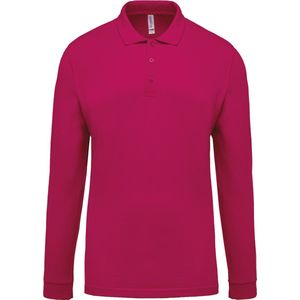 Kariban Piqué-herenpolo lange mouwen K256 - Fuchsia - M