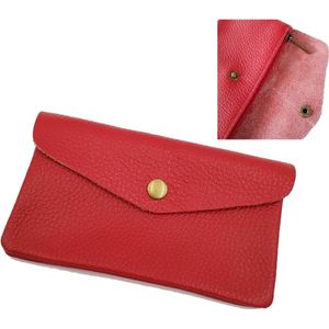 Dames portemenee rood-  leer portemonnee - cadeau voor vrouw - kado vrouwen - verjaardag cadeau vrouw - cadeau voor dames