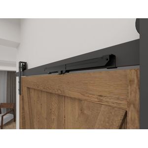 Barnwood Originals Modern Bovenop - Schuifdeursysteem - Complete set inclusief Softclose systeem -200cm rail - Zwart - Industrieel - Staal