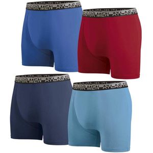 ATLAS FOR MEN - Set van 4 effen boxershorts van stretchkatoen - Heren - Verkrijgbaar in grote maten - 3XL
