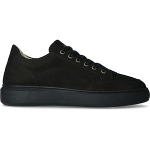 Manfield - Heren - Zwarte nubuck sneakers - Maat 40