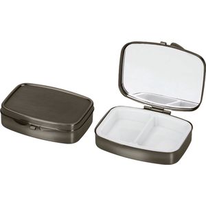 Somstyle Pillendoos Set - 2 Stuks - Medicijndoos met 2 Vakken - Medicatiedoosje - Pillen Organizer - Bronskleurig