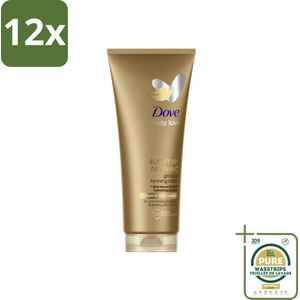 Dove Body Love Zelfbruinende Bodylotion - Summer Revived - Medium-Dark - 200 ml - Voordeelverpakking - 12 stuks - Gehydrateerde huid - Stralende huid