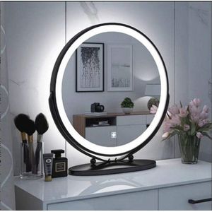 Grote Ronde Make-up Spiegel met Verlichting - Beweegbare Tafel Spiegel 50 cm
