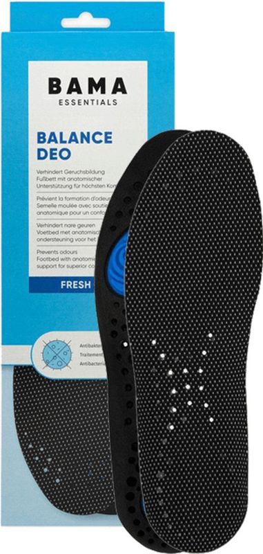 BAMA Balance Deo Inlegzolen – anatomisch voetbed met gelkussens, hielcup en geurcontrole – ademend, wasbaar, unisex – 1 paar maat 36 EUR