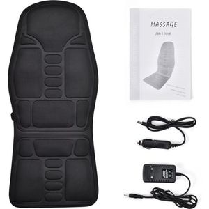 QPFO® Elektrisch Massage Stoelkussen - Verwarming en Vibratie - Rugmassage met Afstandsbediening - Stoel Pad voor Auto en Thuis - Lumbale Pijnverlichting