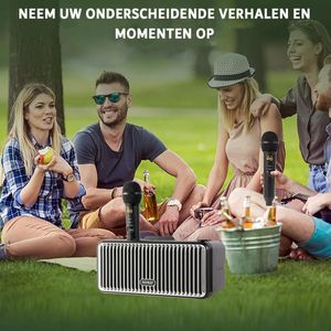 Karaoke Microfoon - Bluetooth Speaker - PA-Systeem - Set - Inclusief 2 Microfoons - Draagbaar