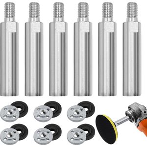 6 stuks haakse slijper verlenging stuurstang set - M10 schroefdraad - voor rotatie polijstmachine - auto polijstmachine - slijpschijf - elektrische polijstmachine .