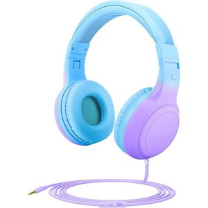 Hoofdtelefoon voor Kinderen met Gehoorbescherming en Microfoon - Verstelbaar en Comfortabel, Geschikt voor Kindle/iPad/Fire Tablet