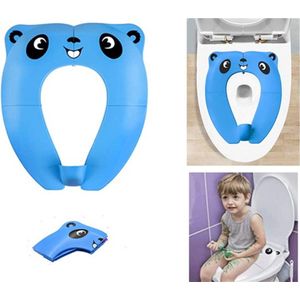 VHV-WC Verkleiner Blauw Panda Ontwerp - Toilettrainer - Opvouwbare Toilet Zitje - Toiletbril Verkleiner - Kinder WC Bril