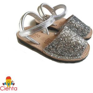 Cienta - kinderschoen - sandaal - glitter zilver