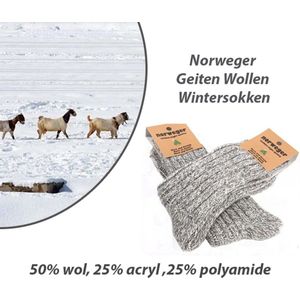 6-Paar Norweger Geiten Wollen Wintersokken-Maat 43-45