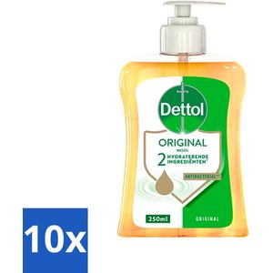 10 x Dettol - Handzeep - Original - Klassieke Hygiëne - 250 ml - Dennengeur - Gevoelige Huid - Dermatologisch Getest - Gezin - Handreiniger