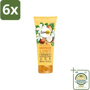 Lovea – Conditioner – Monoï & Shea – Voedend – 200 ml - Voordeelverpakking - 6 stuks - Haarverzorging - Monoïolie