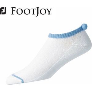 Footjoy ProDry Pompom Golfsokken 19526 Dames Wit Blauw