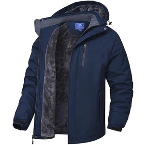 Waterdichte Ski Jassen Heren - Fleece Gevoerde Thermische Parka - Warme Hooded Regenjas
