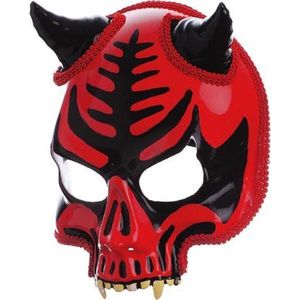 Doodskop masker met diadeem rood