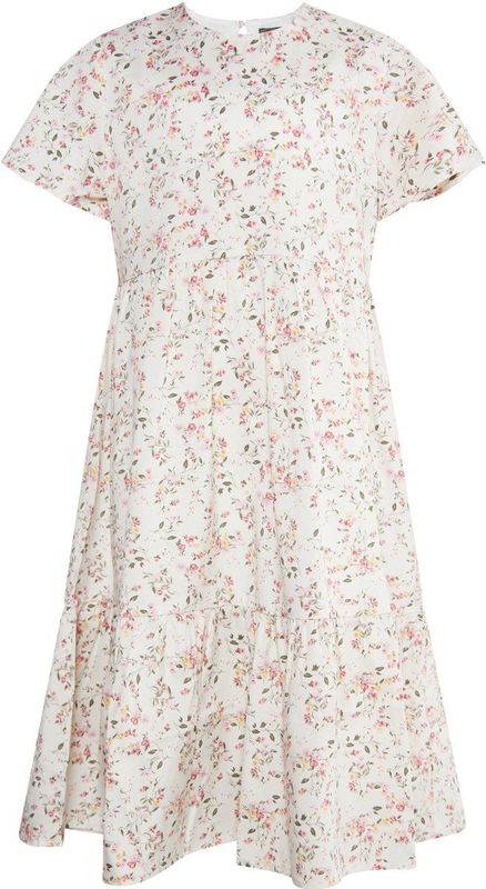 DreiMaster - Vintage Jurk - Groen - Bloemenprint - 3/4 Lengte