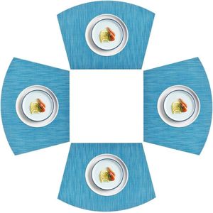 PVC placemats wigplacemats wasbare vinyl placemats voor ronde tafel set van 4 blauw