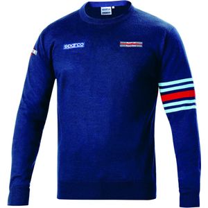 Sparco Martini Racing CREWNECK Wolmix Sweatshirt - Marineblauw - Sweatshirt maat M - Italiaanse kwaliteit en stijl