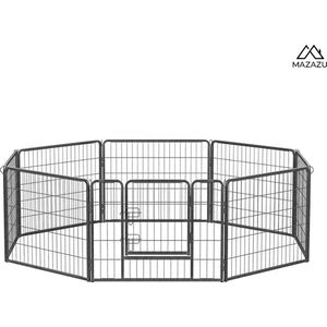 MIRA Home - Bench voor honden - Met Scheidingspaneel - Huisdier - Metaal - Grijs - 77x60cm
