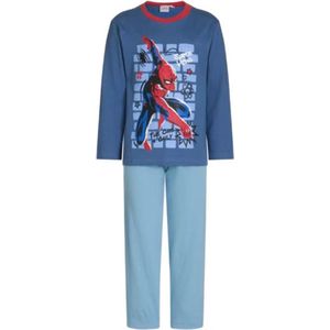 spiderman pyjama - kind - maat 116/122 - blauw - lange mouw - 100% katoen