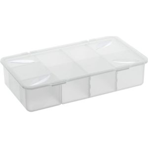 Goodivery ® Transparante Opslag- en Organisatiebox met Verwijderbare Deksel en Flexibele Vakken