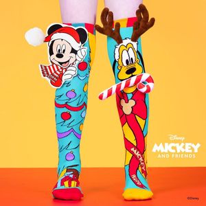 Mickey Mouse Disney Sokken - Kerst Sokken - Kinder Sokken - Vrolijke Sokken - Hoge Sokken One Size