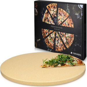 Pizzasteen - Oven- en Barbecuepizzasteen XL - Natuurstenen Pizzabakplaat - Inclusief Receptenboek - Diameter 30,5 cm Bak perfect knapperige pizza's in je oven of op de barbecue met deze XL pizzasteen, compleet met handig receptenboek.