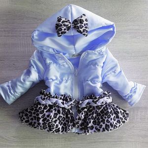 Maat 68 Zomerjas licht blauw panterprint jas baby en kind Jas leopard print kinderjas dierenprint babyblauw