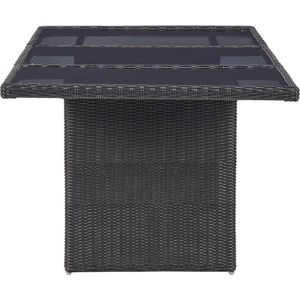 vidaXL Tuinset - 9-delig - Poly Rattan - Zwart Tuinstoel - Tuintafel - Eetkamerset - Buiteneetkamer - Lounge Set