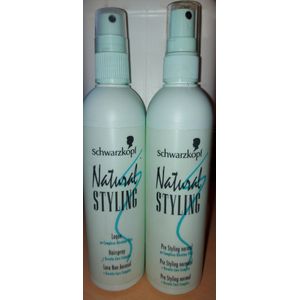 Schwarzkopf Natural Styling Hairspray + Pre Styling Keratin Care Complex 2 x 200 ml