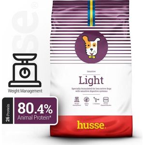 Husse Light Sensitive - Hypoallergeen Hondenvoer, Hondenvoeding Droog, Hondenbrokken Hypoallergenic - 5 x 150g proefpakket