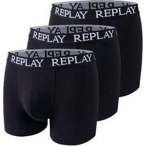 Replay - Heren Onderbroeken 3-Pack Basic Boxers - Zwart - Maat S