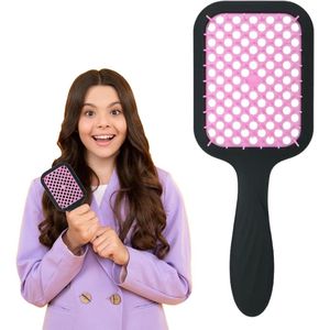 No Pull Haarborstel voor Vrouwen en Mannen - Krullen en Lang Haar Ontklitborstel - Professionele Ontklitborstel voor Alle Haartypes - Magische Borstel voor Nat en Droog Haar (Roze)