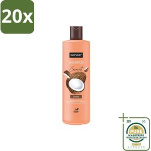 20 x Sence - Coconut - Shampoo - Verzorgend - 400 ml - Voordeelverpakking - Grootverpakking - Sence Coconut Shampoo - Kokos Shampoo - Droog Haar Shampoo - Beschadigd Haar Shampoo - Gezond Haar