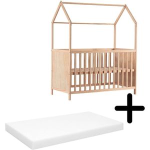Cabino Baby Bed Sterre Naturel 60 x 120 cm Met Matras