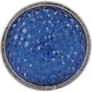 Behave Verstelbare blauwe ring met imitatie steentjes