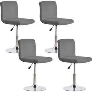 Stretchhoezen voor Barkrukken en Stoelen met Rugleuning - Donkergrijs, 4 Stuks