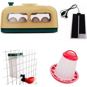 Voordeel broedpakket - Broedmachine - trein - semi automatisch - ingebouwde LED schouwlamp - Ingebouwde hygrometer - 8 kippeneieren - 6 eendeneieren - 17 kwarteleitjes- Geel - voersilo - warmtemat - 1 liter kuikendrinkfles
