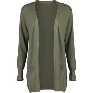 Blue Seven dames vest - vest dames - lang zomervest dun - 147161 - kaki/groen - maat 36