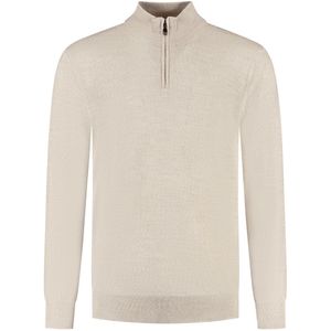 GENTS - Halfzip merinoblend - Polyblend - Off White - Maat S/S