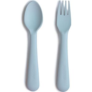 Mushie - Kinderservies Vork & Lepel - Bestek - Powder Blue