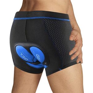 Fietsonderbroek Heren - Met Gel Padding - Ademend & Comfortabel - Voor Racefiets of MTB - Anti-slip Beenband - Blauw - L - 1 stuk