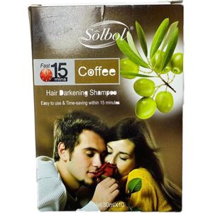 Solbol haarverf(shampoo) Kleur Coffee 30mlx10 - Nieuwe generatie haarshampoo